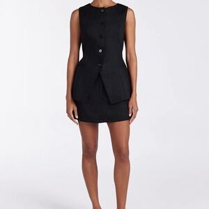 DISSH Eva Black Linen Skort Skirt Shorts SZ 2 XS